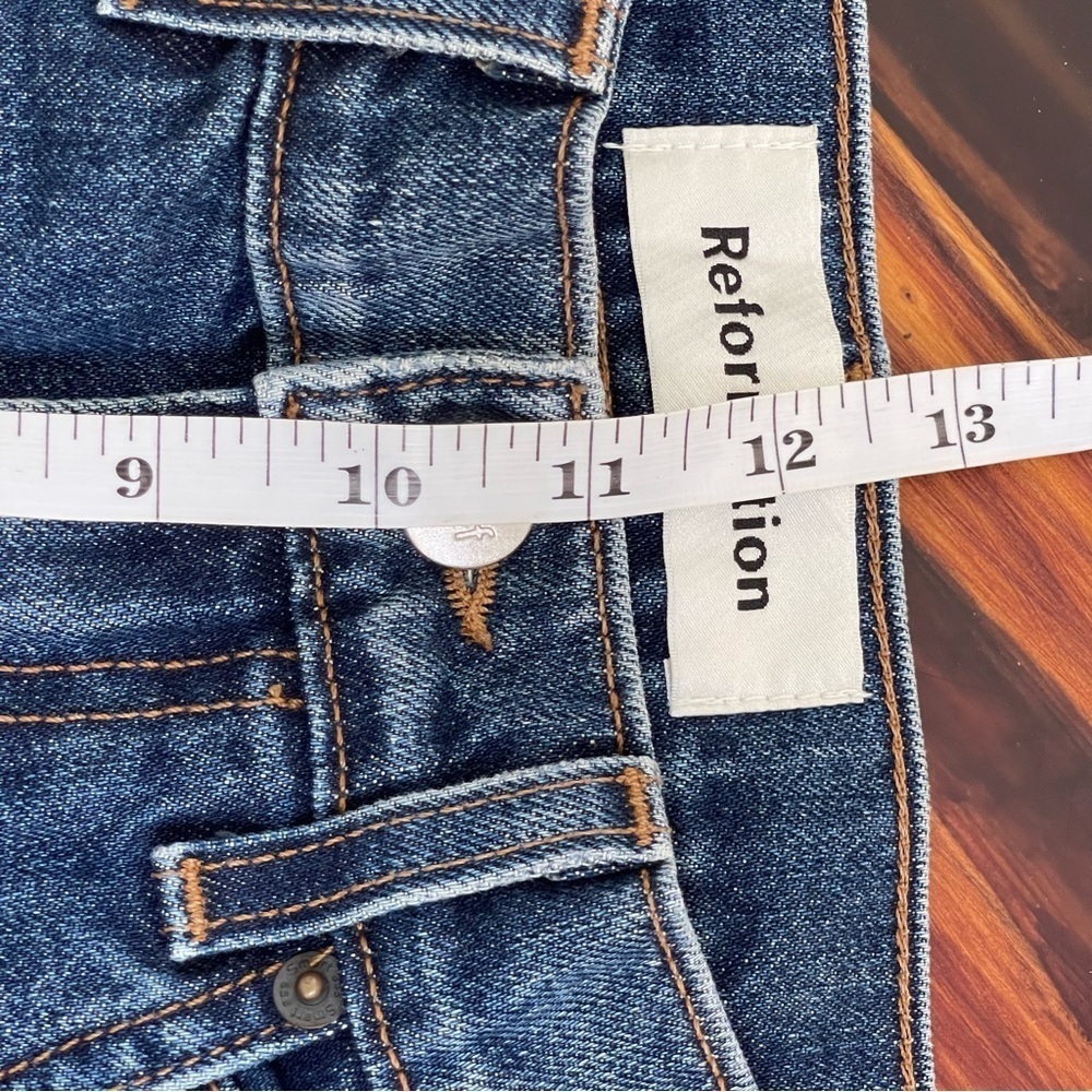 Reformation High Rise Baggy Relaxed Wide Leg Dark Denim Jeans 24/26, 0/2 - Picture 13 of 16